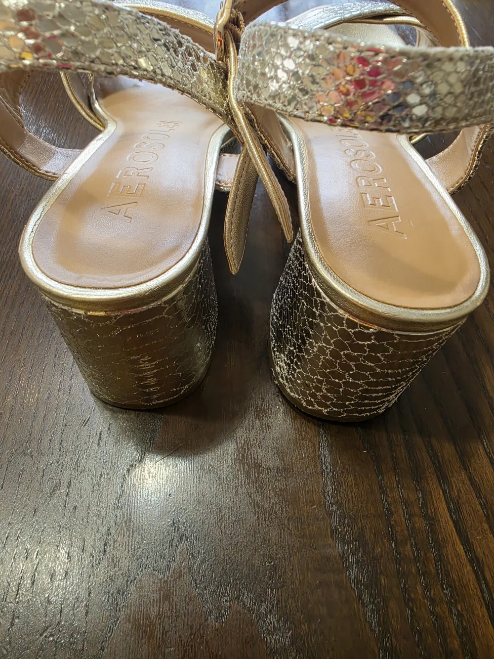 Aerosoles Gold Strappy Sandals